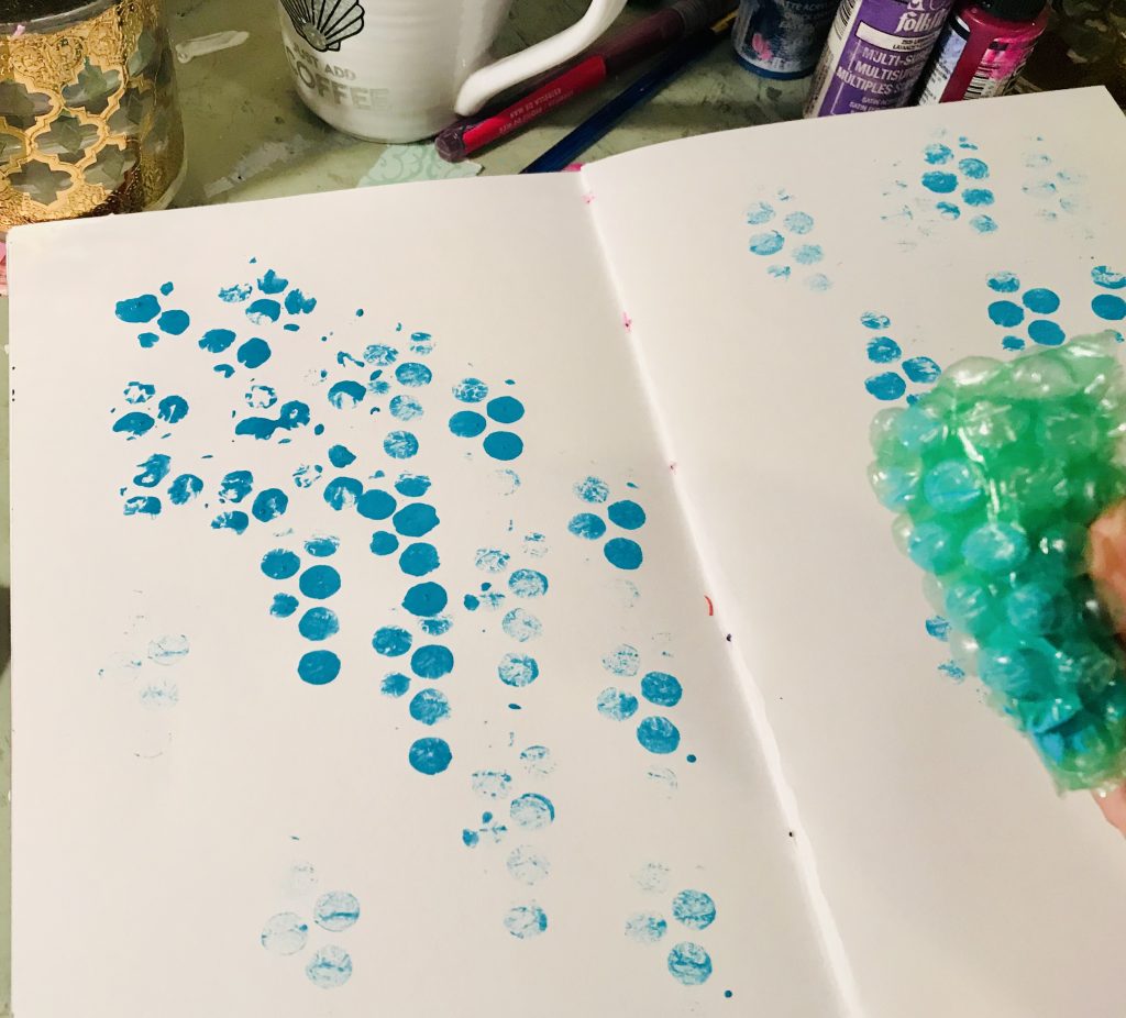Bubble wrap mark making