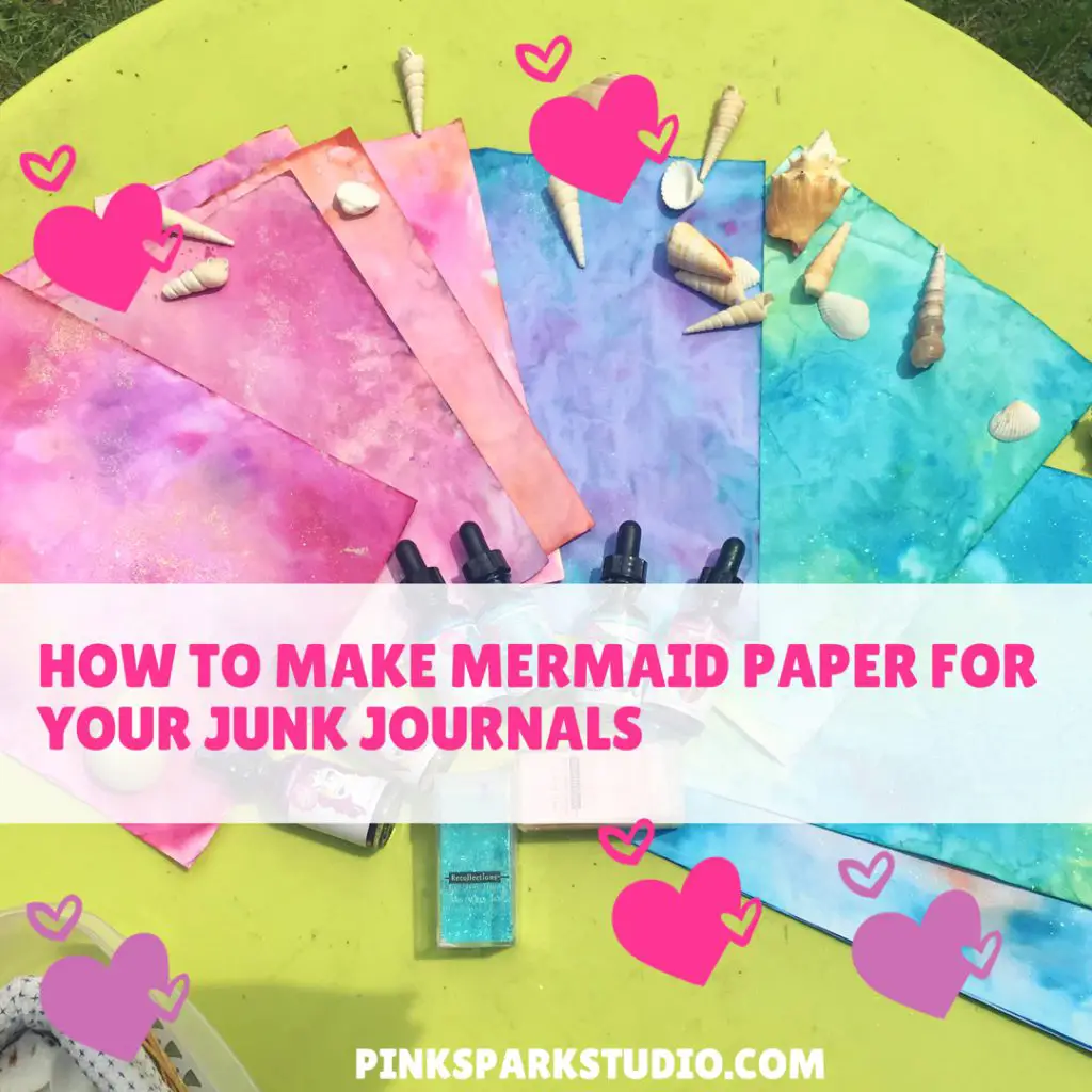 mermaid dyed junk journal paper