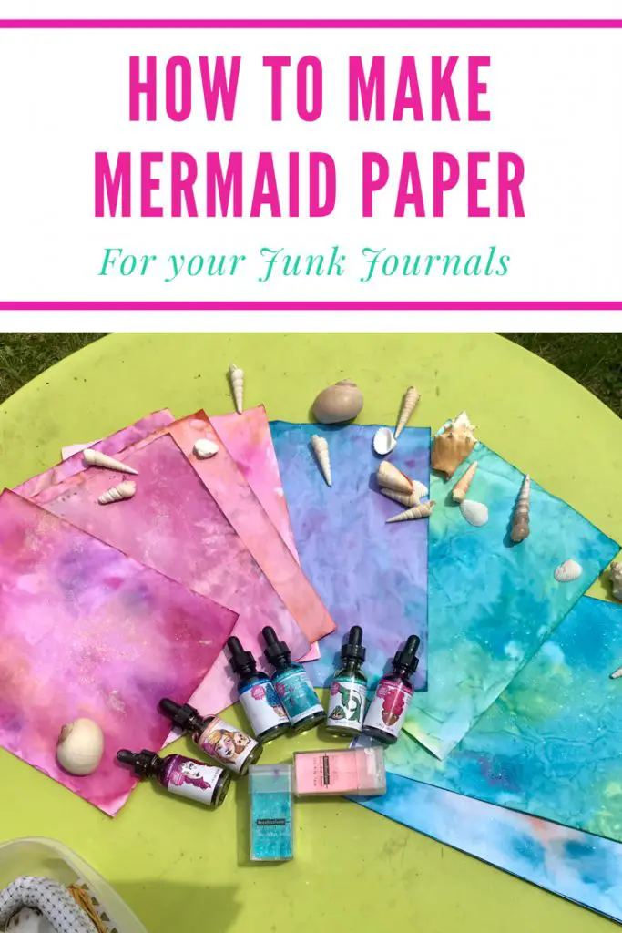 how to dye junk journal mermaid paper