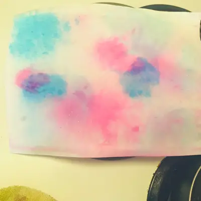 dry dyed paper