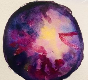 Watercolor galaxy night