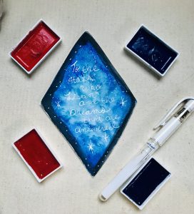 Watercolor galaxy writing 