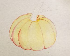 Watercolor pumpkin tutorial 