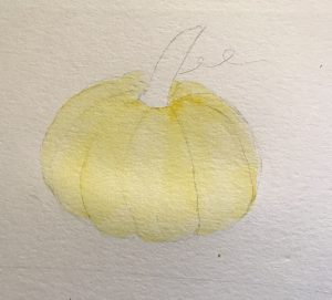 Fall watercolor pumpkin 
