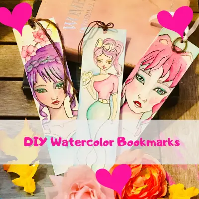 DIY Watercolor Bookmarks - Pink Spark Studio
