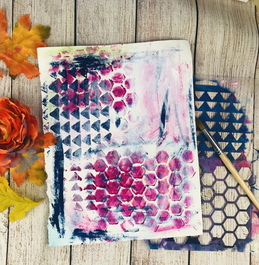 DIY Stencil Collage Paper