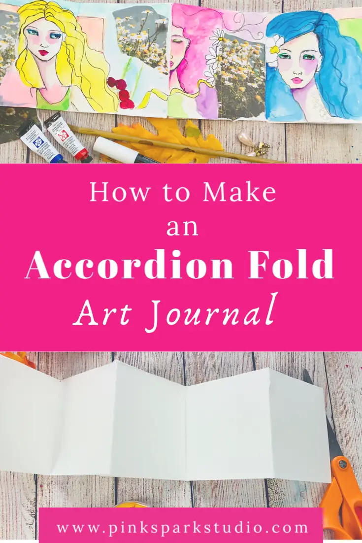How to make an Accordion SketchbookJapanese Fold Sketchbook Pink
