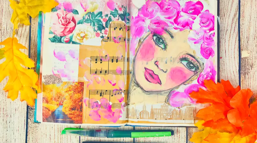 Art journal mixed media page