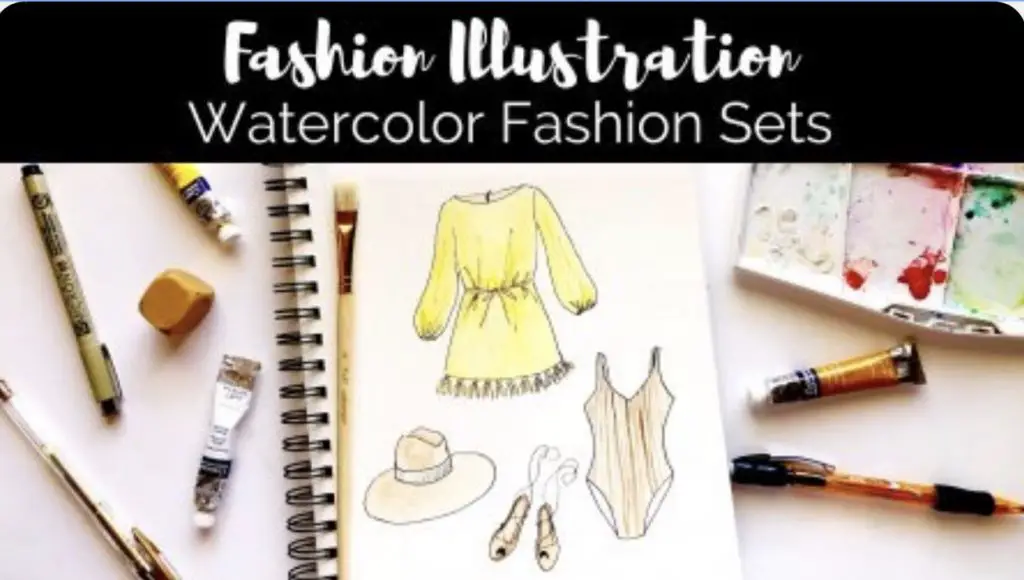 Watercolor fashion illustration 