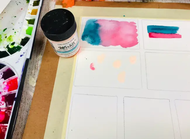 Masking fluid watercolor painting 