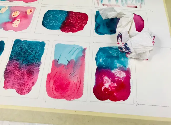 Blot watercolor painting 