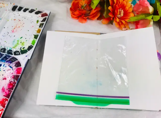 Watercolor background splatter process